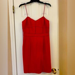 Banana Republic Vermillion Red Wool Corset Dress